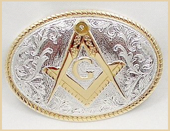 Masonic Icons Belt Buckle Gold and Silver Freemason Symbol